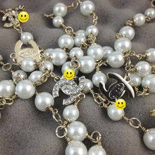 小香风双C镶双钻手工长珠链 引领美发饰品新风尚的批发优选